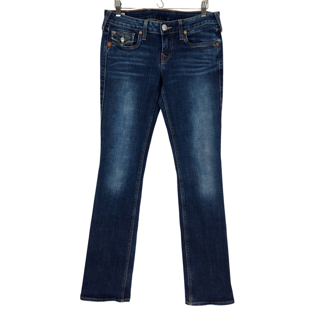 True Religion Billy‎ Bootcut Jeans Dark Wash Blue Denim Low Rise Womens 29